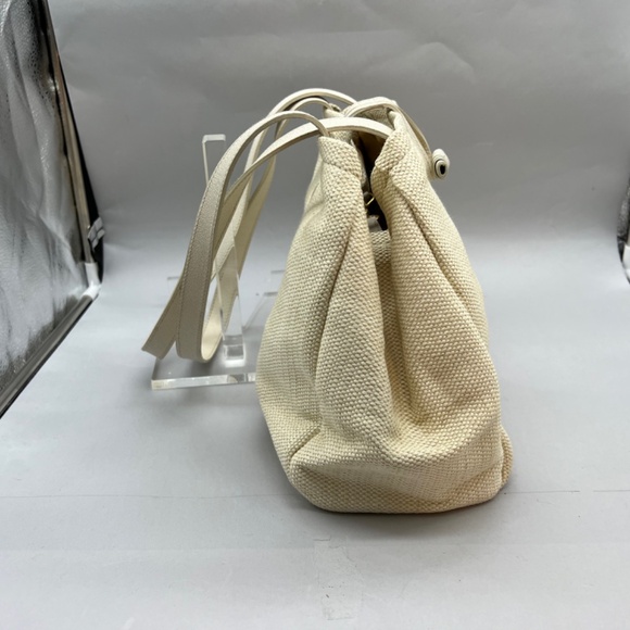 Vintage Furla Cream Woven and Leather Shoulder Bag - Picture 14 of 16